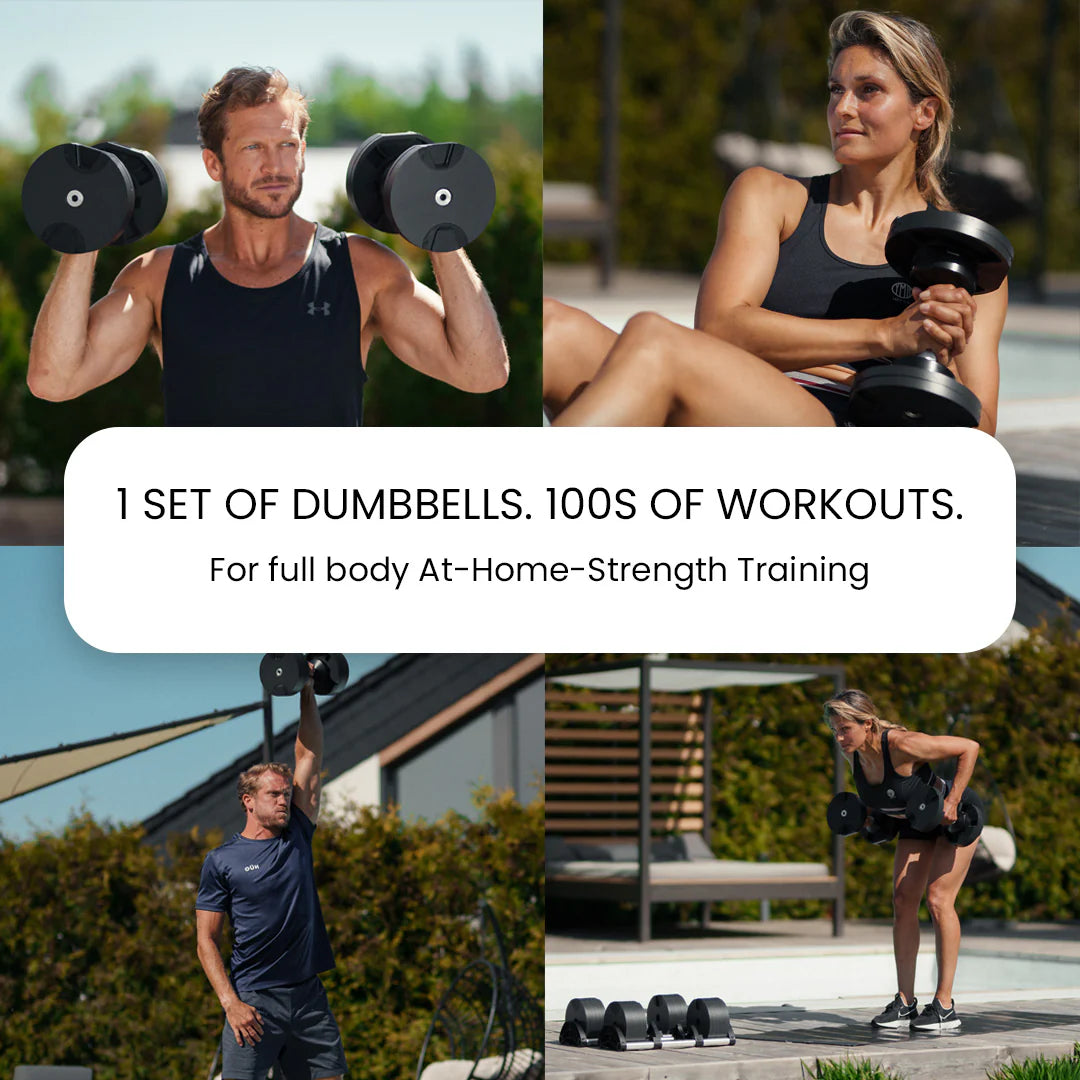 NUOBELL Adjustable Dumbbell Set 5-80 Lbs